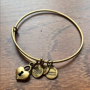 Alex & Ani Gold Heart Lock Bracelet